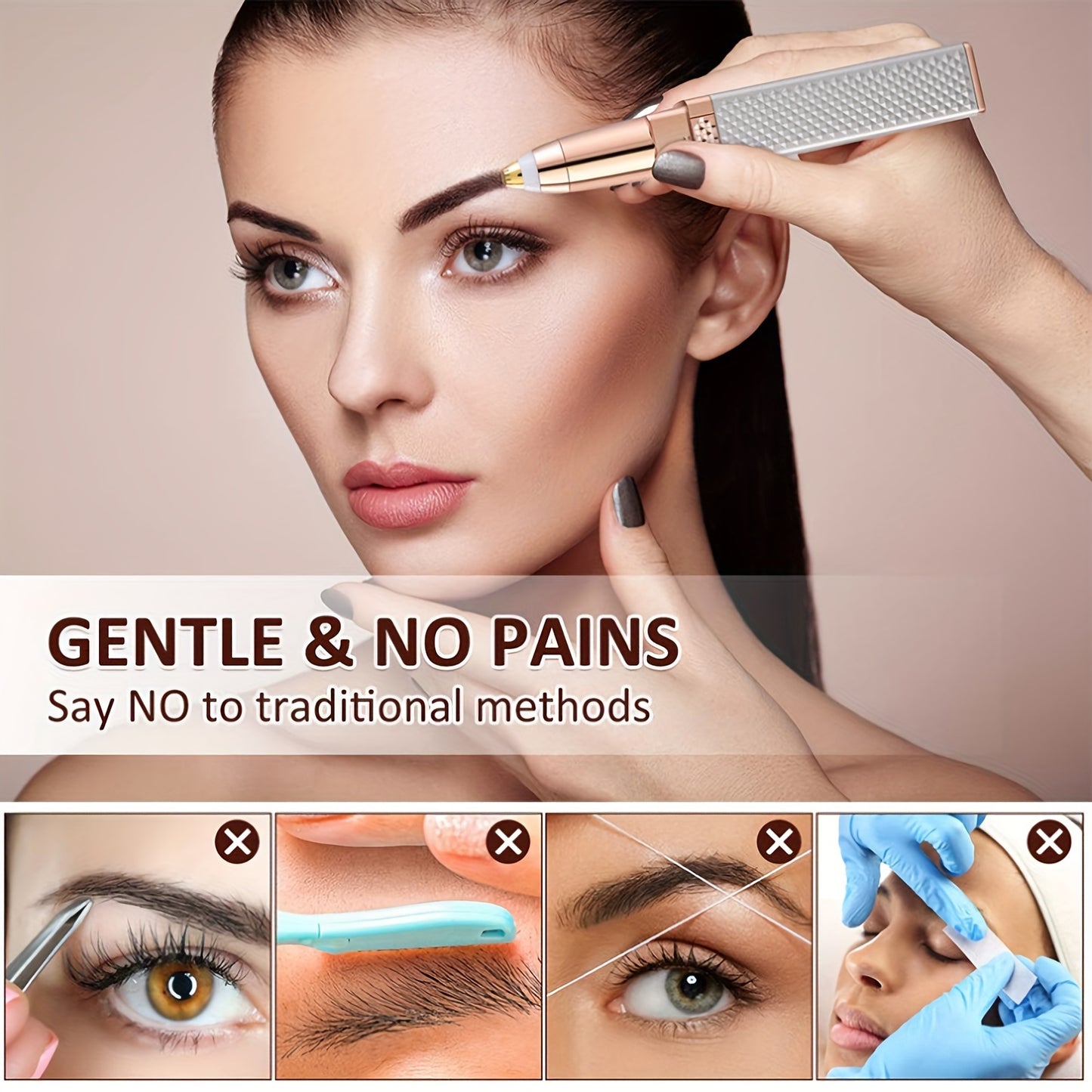 2-in-1 Electric Eyebrow Trimmer & Hair Removal Device
