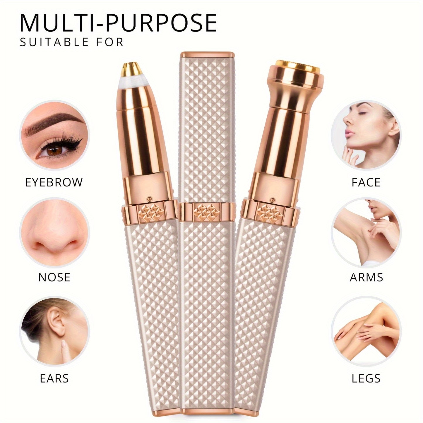 2-in-1 Electric Eyebrow Trimmer & Hair Removal Device