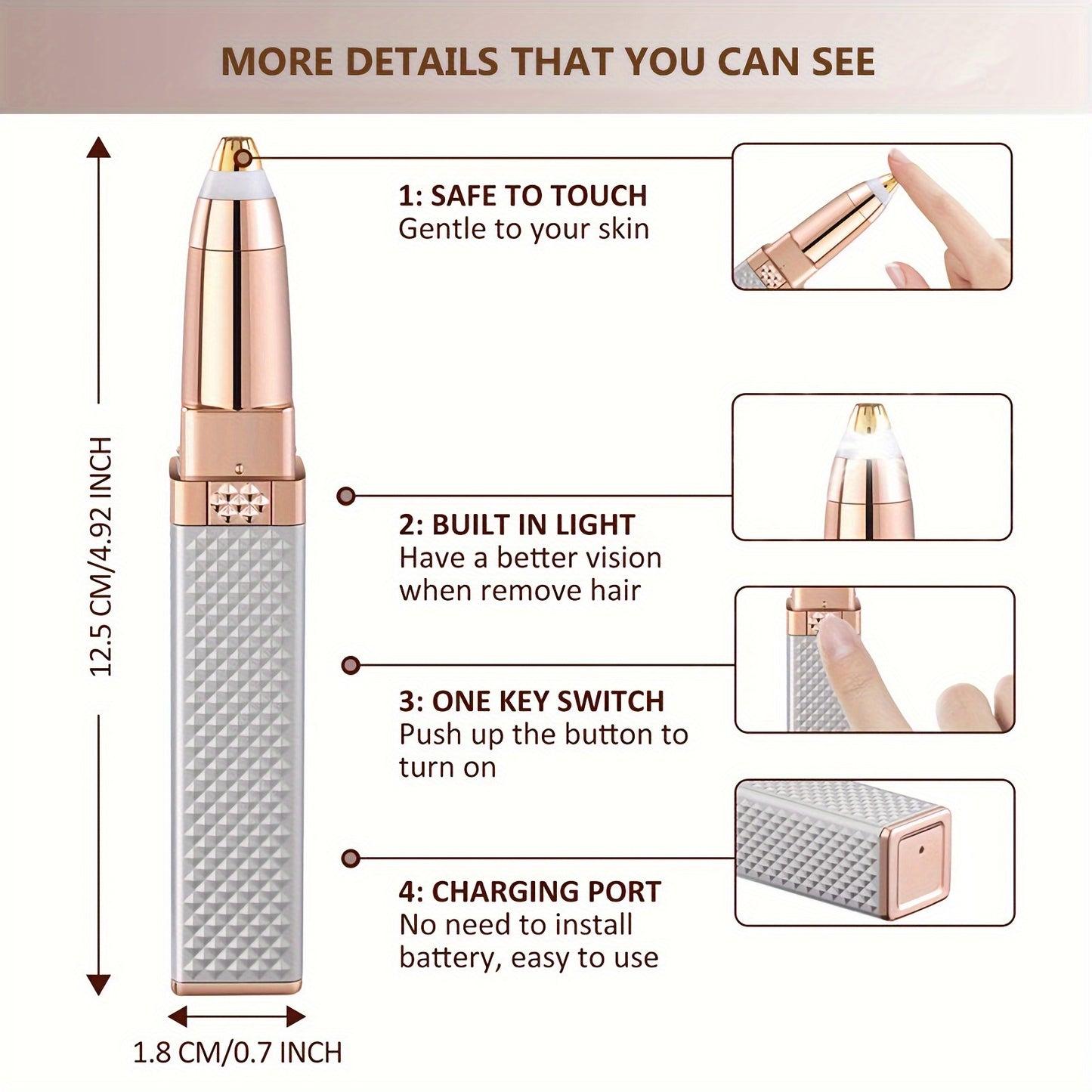 2-in-1 Electric Eyebrow Trimmer & Hair Removal Device