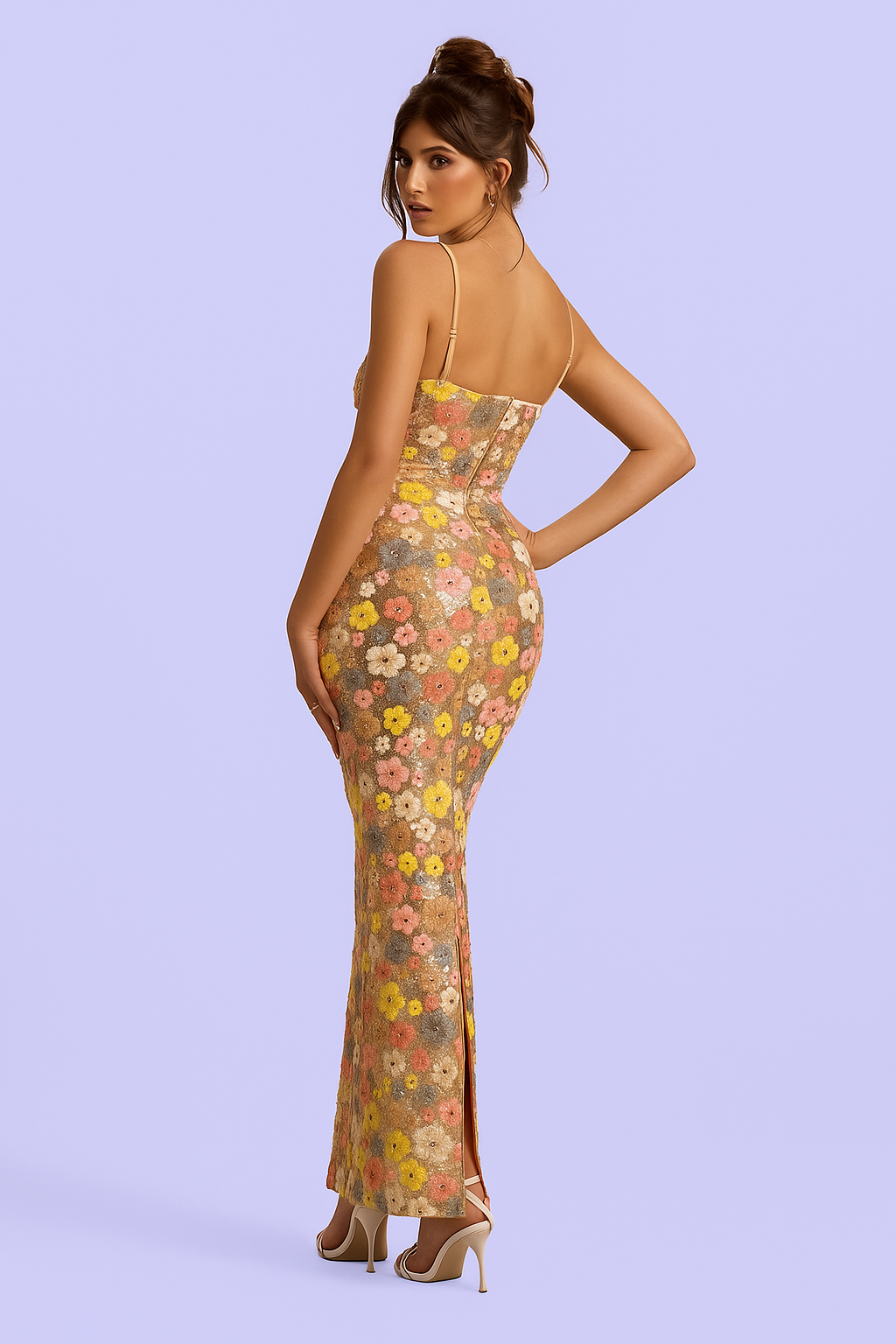 Sequin Floral Dress