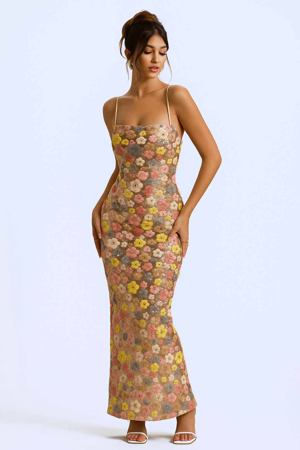 Sequin Floral Dress