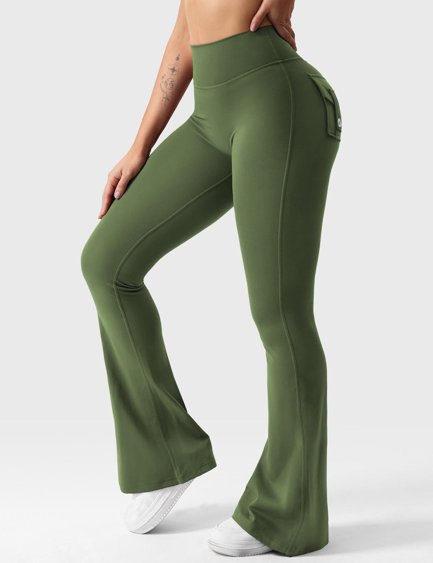 Flared Leggings With Pockets