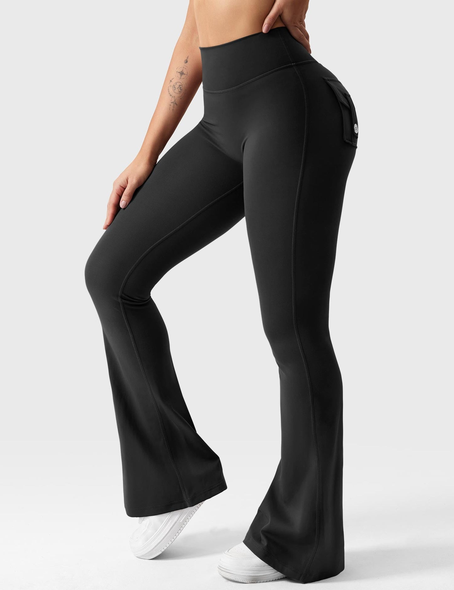 Flared Leggings With Pockets