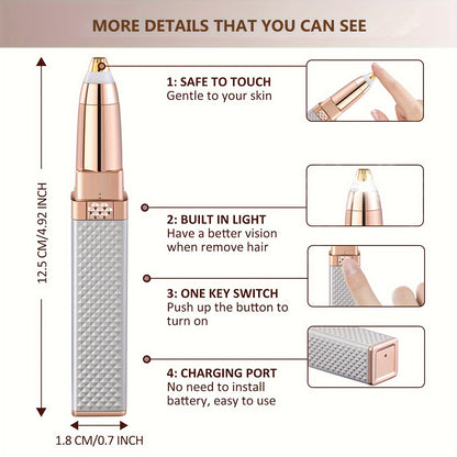 2-in-1 Electric Eyebrow Trimmer & Hair Removal Device