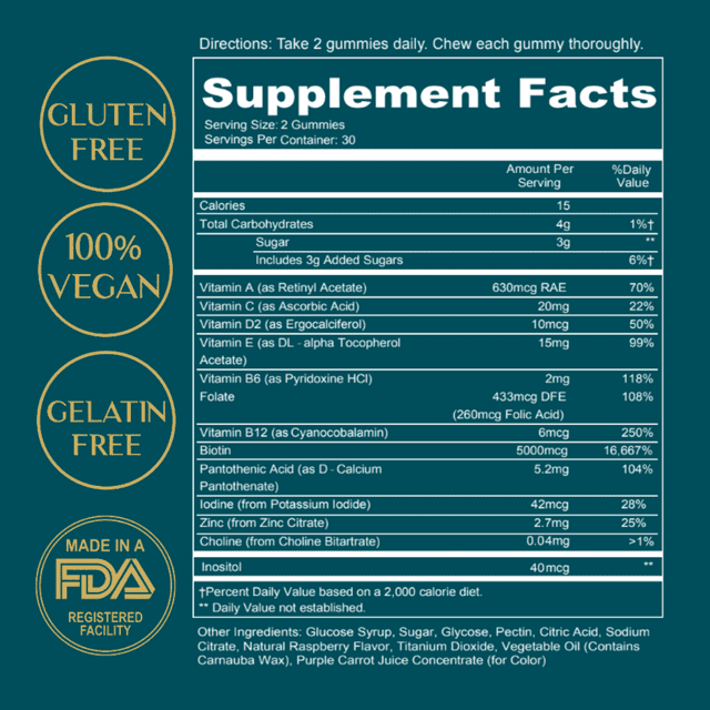 Hair, Skin & Nails Gummies – Extra Strength Biotin