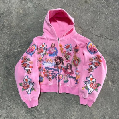 Risen King Graphic Print Hoodie