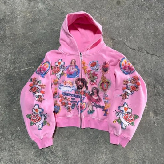 Risen King Graphic Print Hoodie