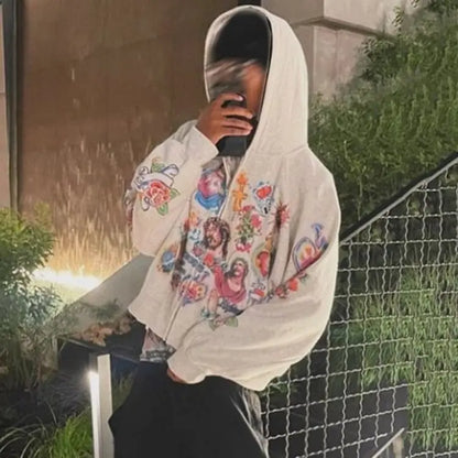 Risen King Graphic Print Hoodie